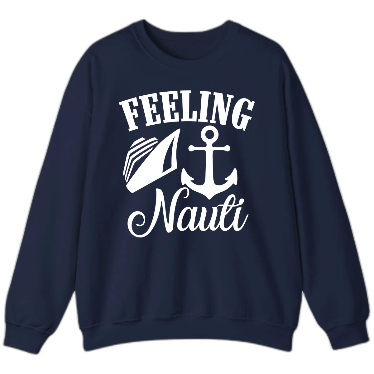 Feeling Nauti Anchor & Sailboat Sweatshirt in Navy