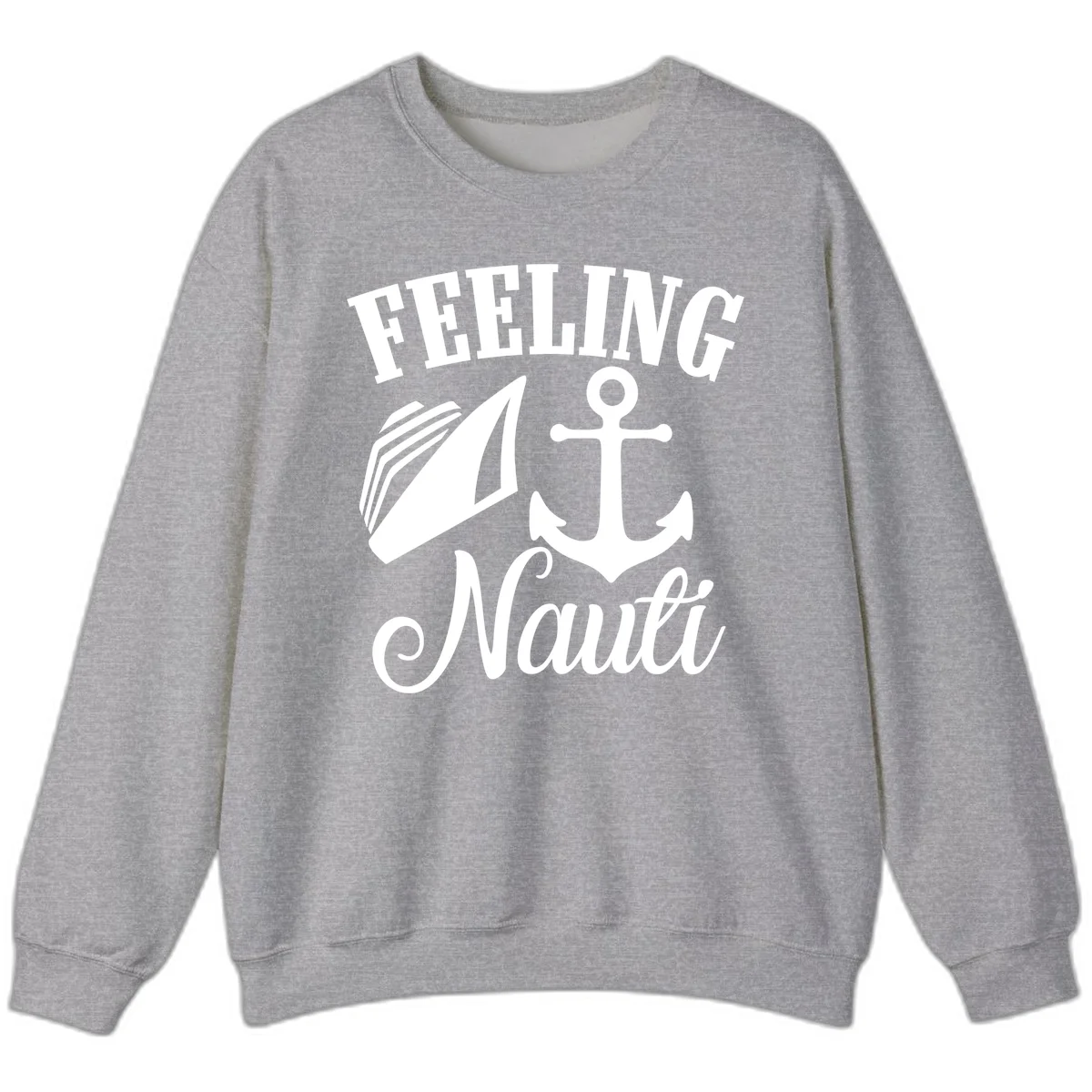Feeling Nauti Anchor & Sailboat Sweatshirt in Sport Grey