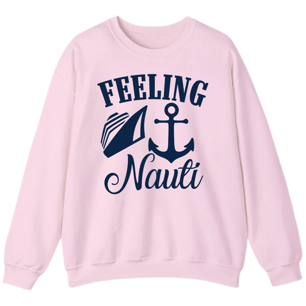 Feeling Nauti Anchor & Sailboat Sweatshirt in Light Pink