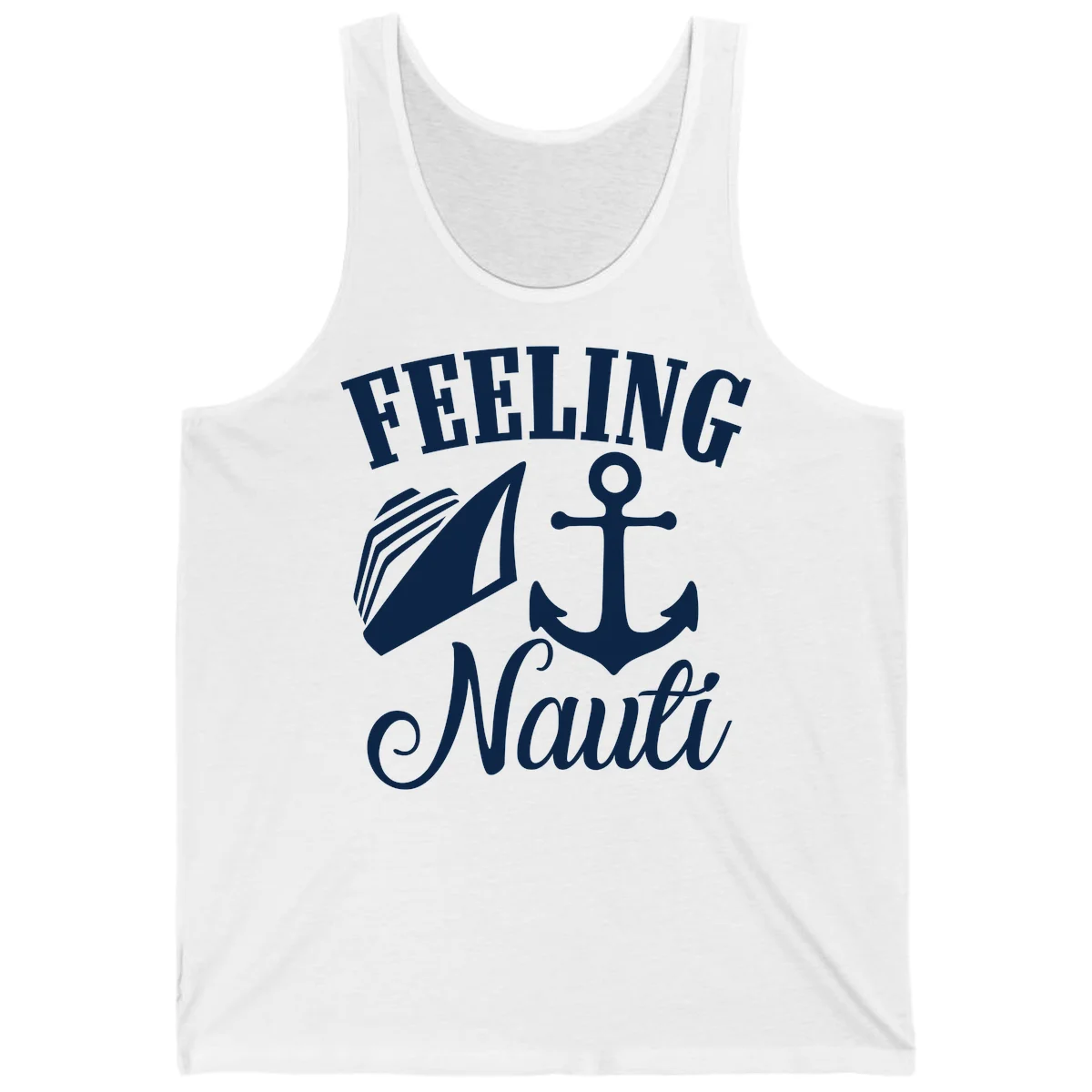 Feeling Nauti Anchor & Sailboat Tank in White