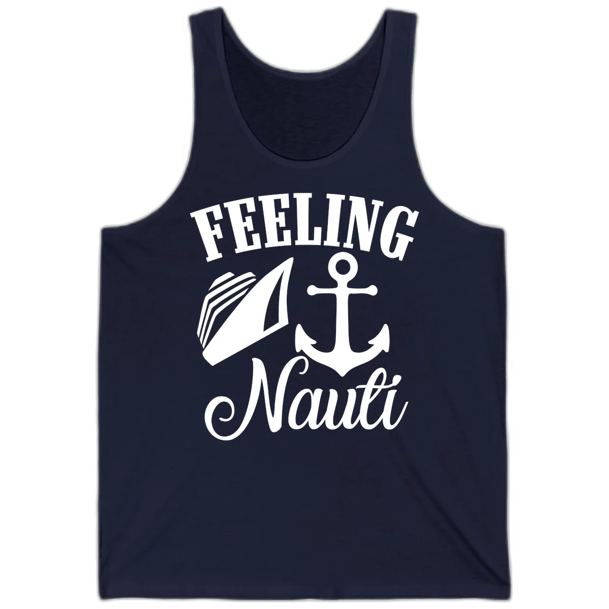 Feeling Nauti Anchor & Sailboat Tank in Navy