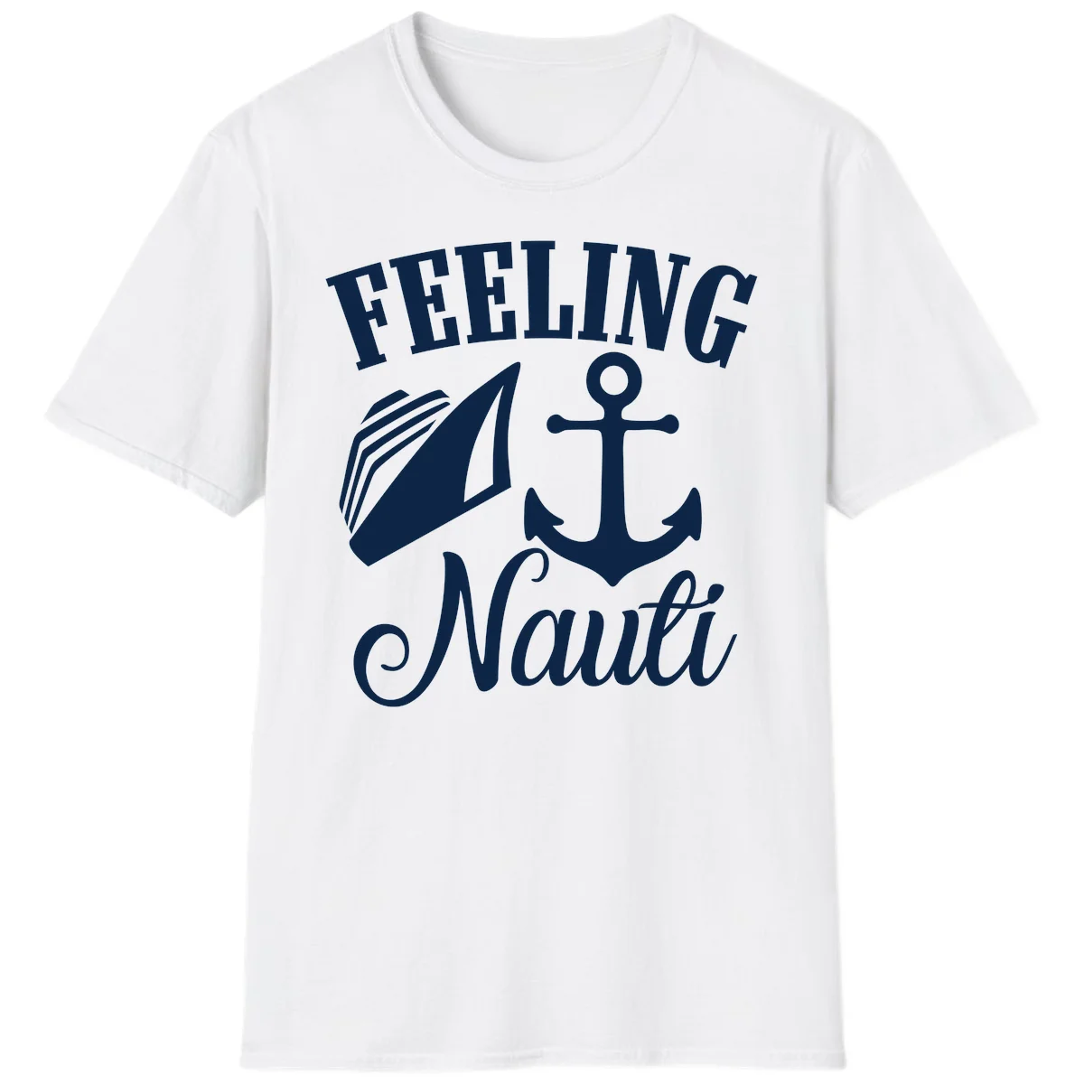 Feeling Nauti Anchor & Sailboat T-Shirt in White