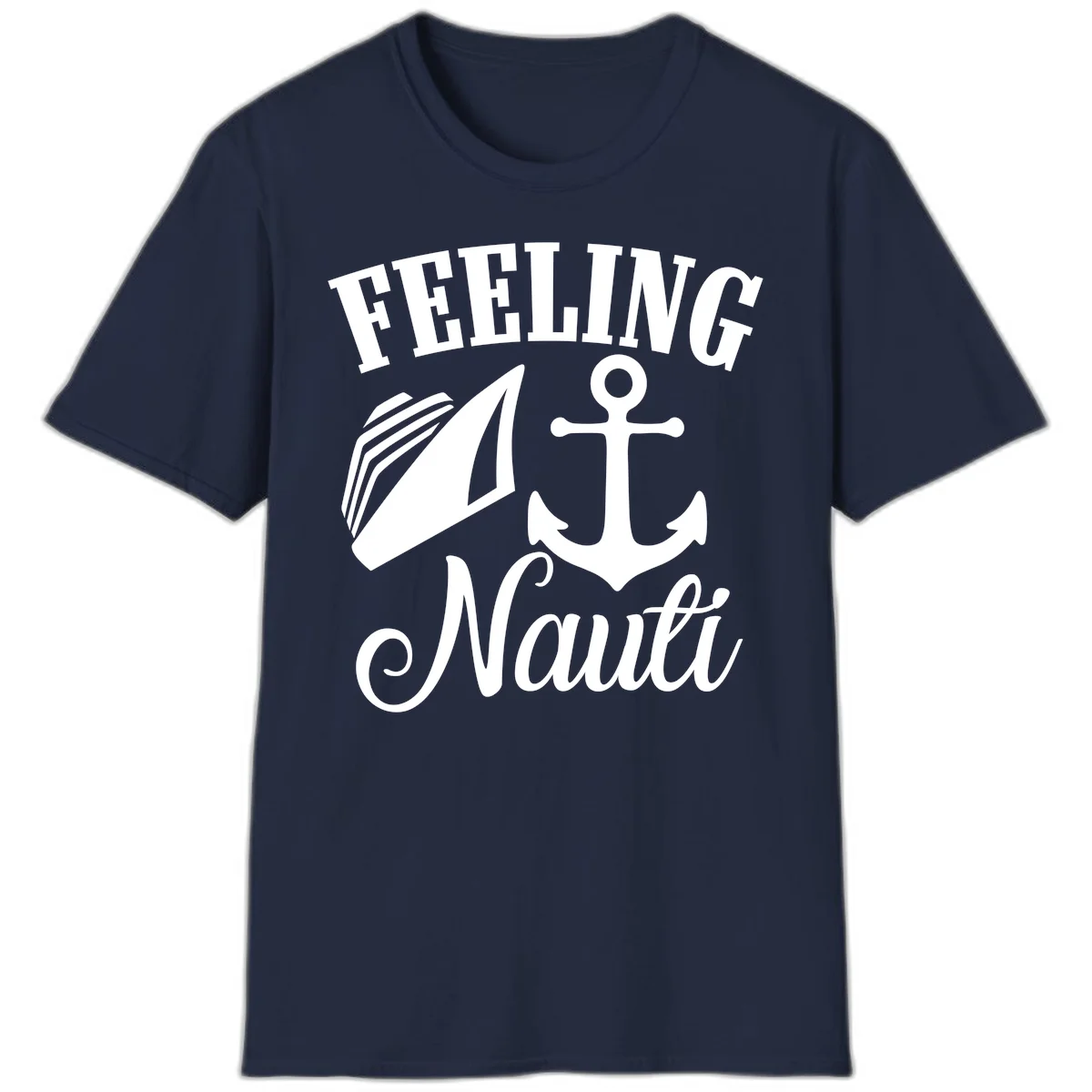 Feeling Nauti Anchor & Sailboat T-Shirt in Navy