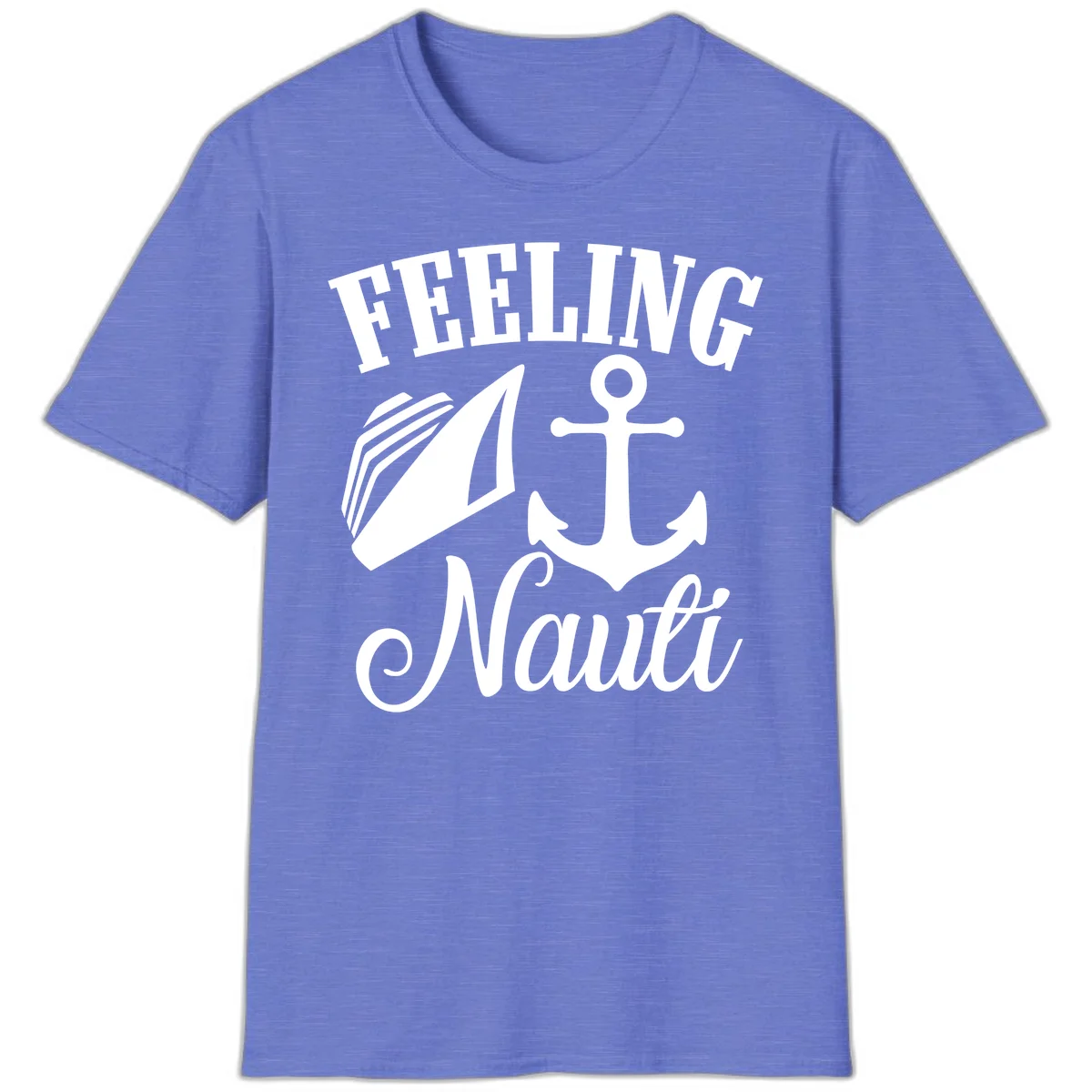 Feeling Nauti Anchor & Sailboat T-Shirt in Heather Royal