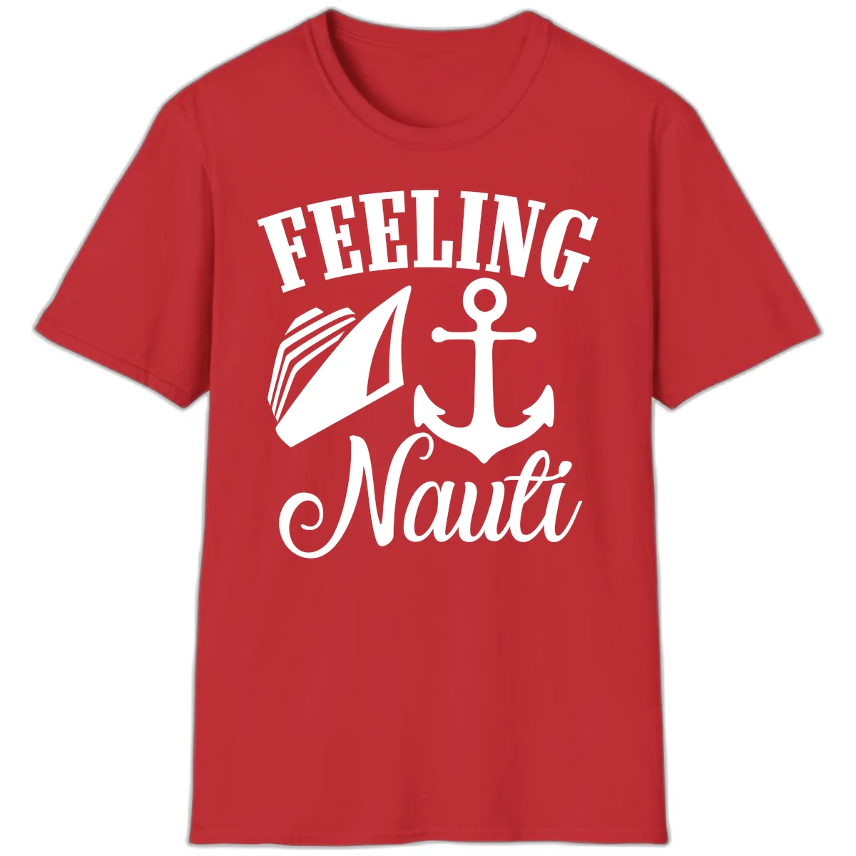 Feeling Nauti Anchor & Sailboat T-Shirt in Red