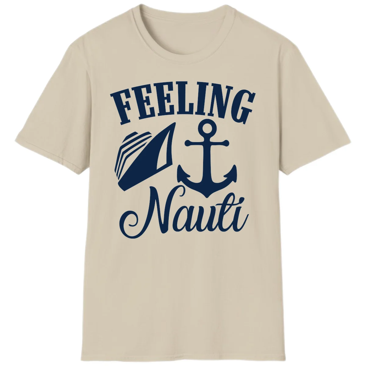 Feeling Nauti Anchor & Sailboat T-Shirt in Sand