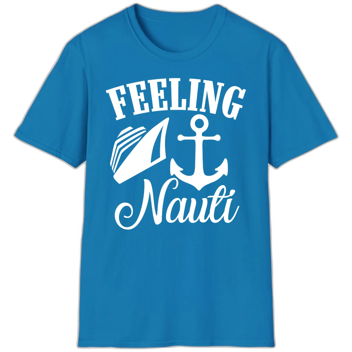 Feeling Nauti Anchor & Sailboat T-Shirt in Sapphire