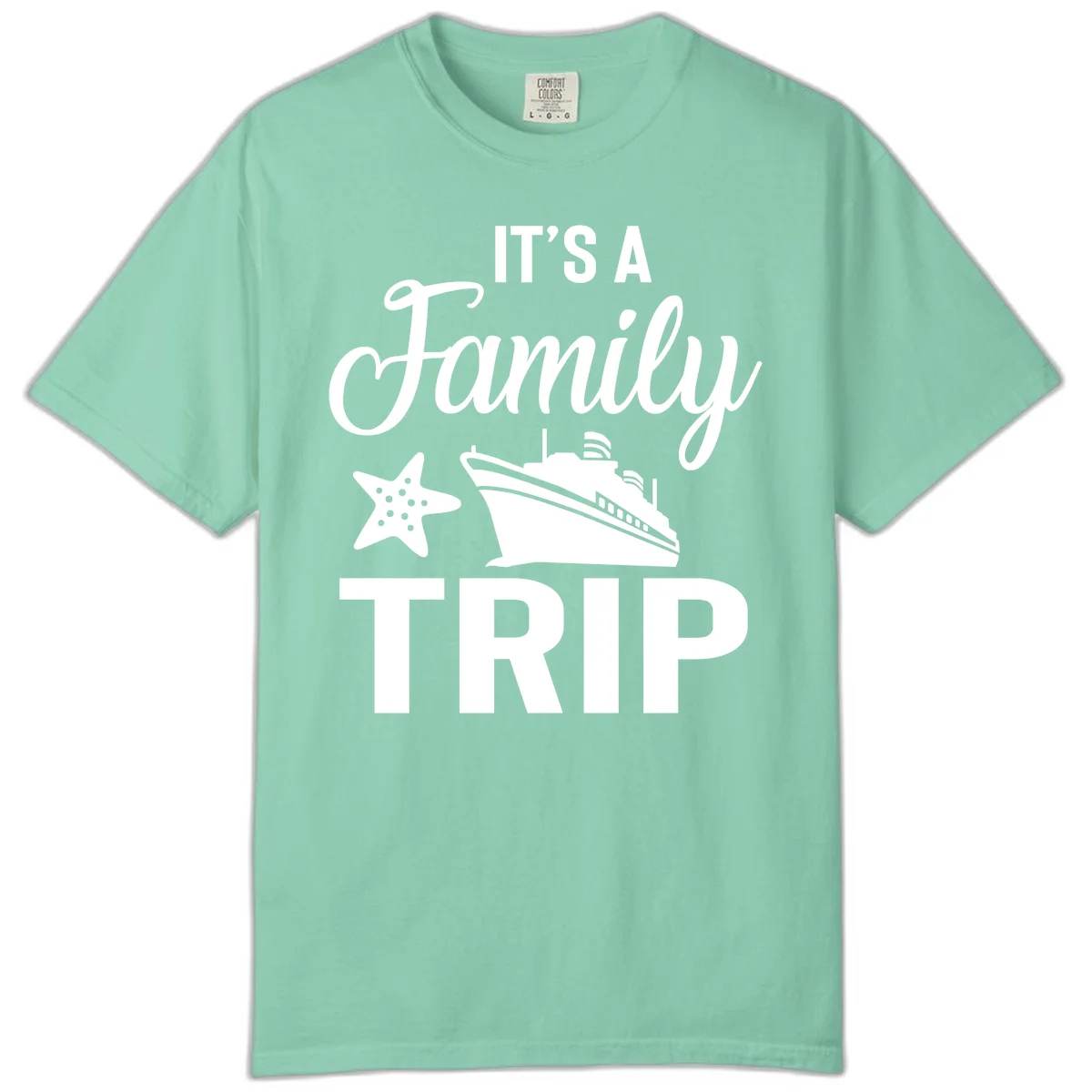 It's A Family Trip Comfort Color in Island Reef