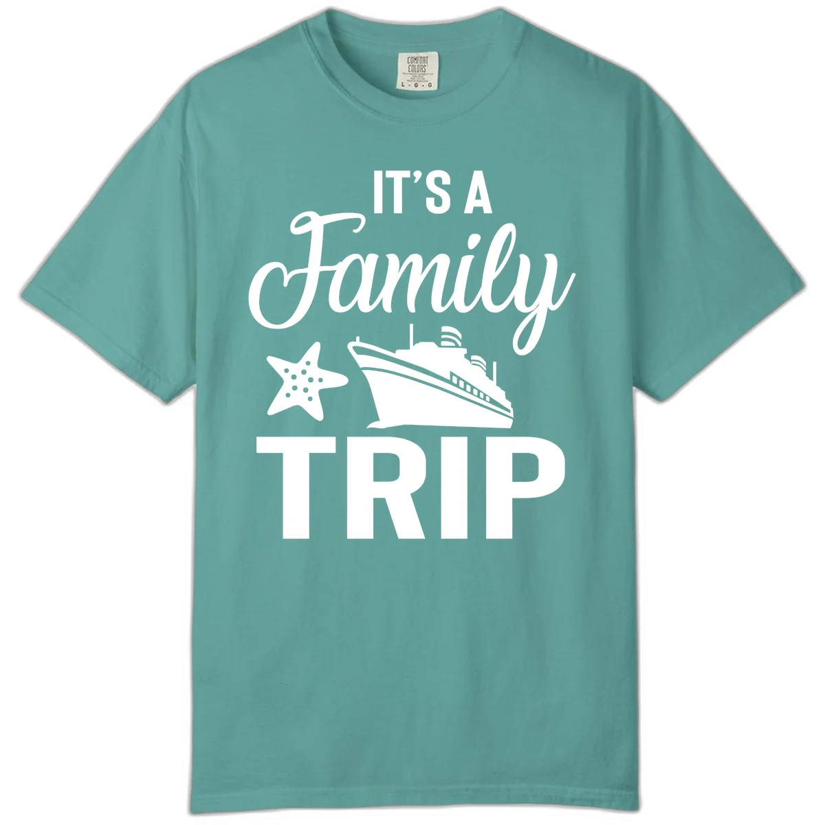 It's A Family Trip Comfort Color in Seafoam