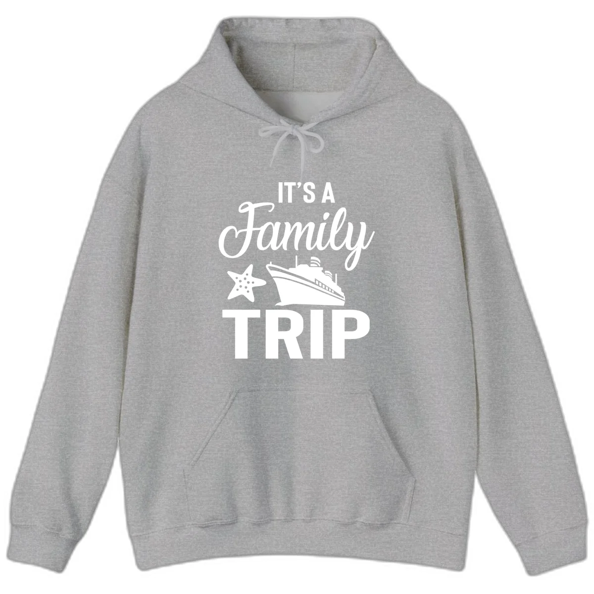 It's A Family Trip Hoodie in Sport Grey