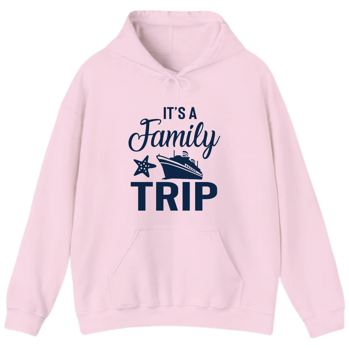 It's A Family Trip Hoodie in Light Pink