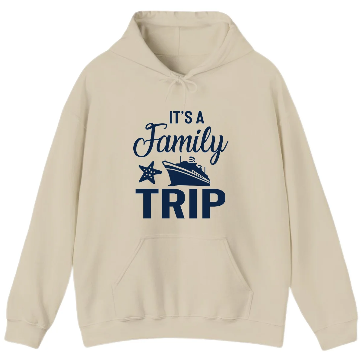 It's A Family Trip Hoodie in Sand
