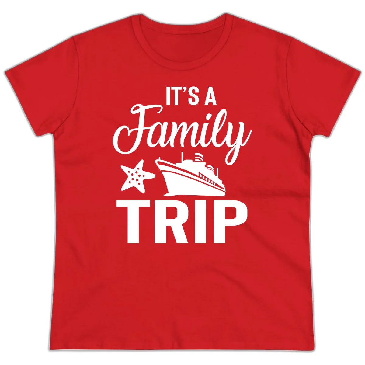 It's A Family Trip Ladies Tee in Red