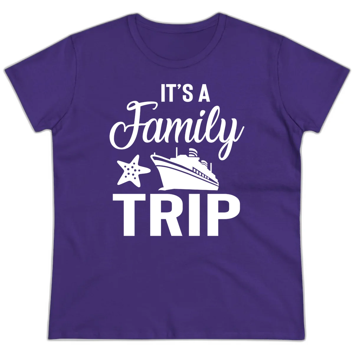 It's A Family Trip Ladies Tee in Purple