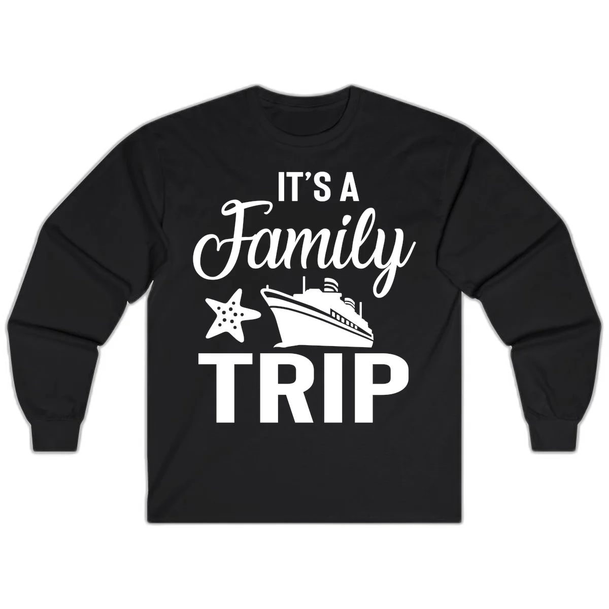 It's A Family Trip Long Sleeve in Black