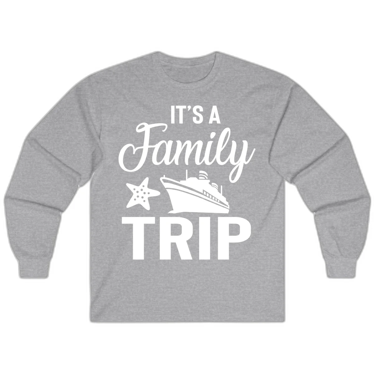 It's A Family Trip Long Sleeve in Sport Grey