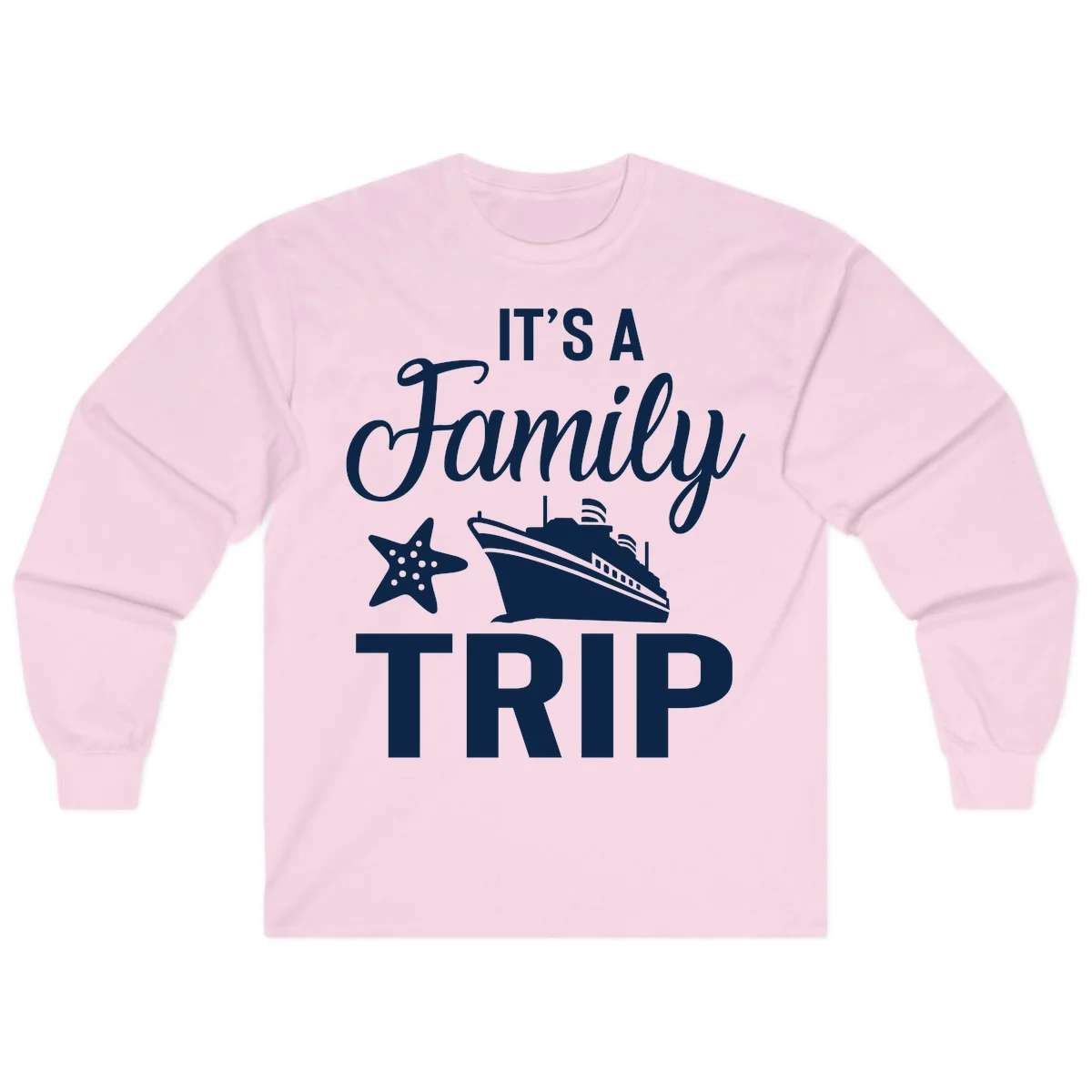 It's A Family Trip Long Sleeve in Light Pink