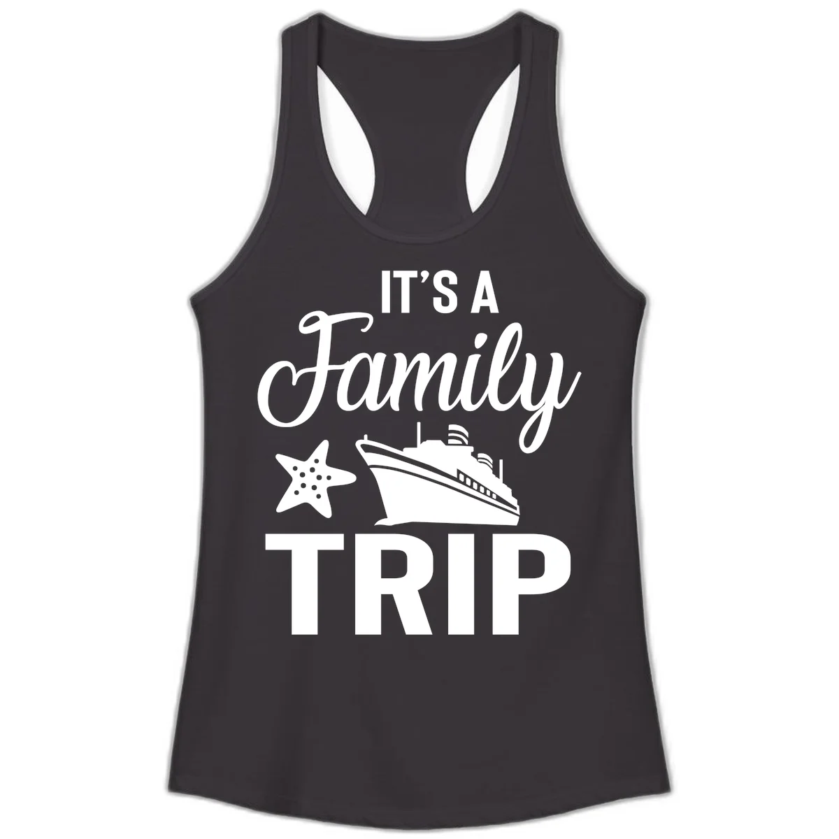 It's A Family Trip Ladies Tank in Black