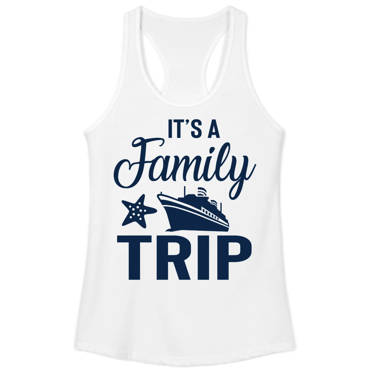 It's A Family Trip Ladies Tank in White