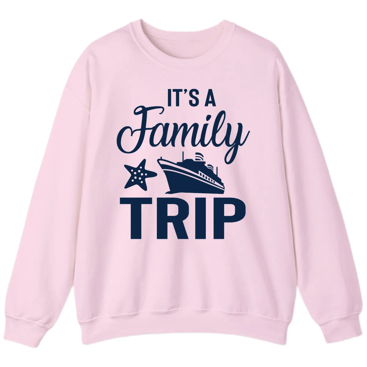 It's A Family Trip Sweatshirt in Light Pink