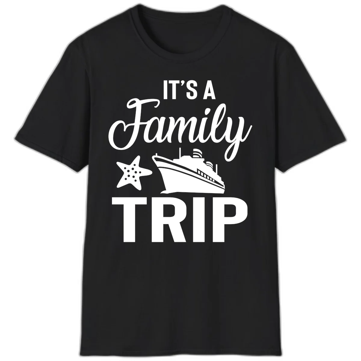 It's A Family Trip T-Shirt in Black