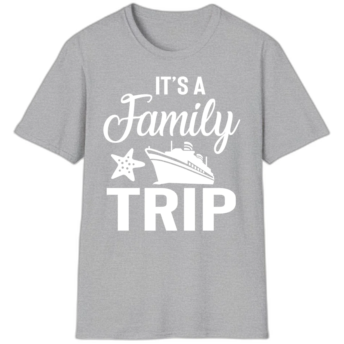 It's A Family Trip T-Shirt in Sport Grey