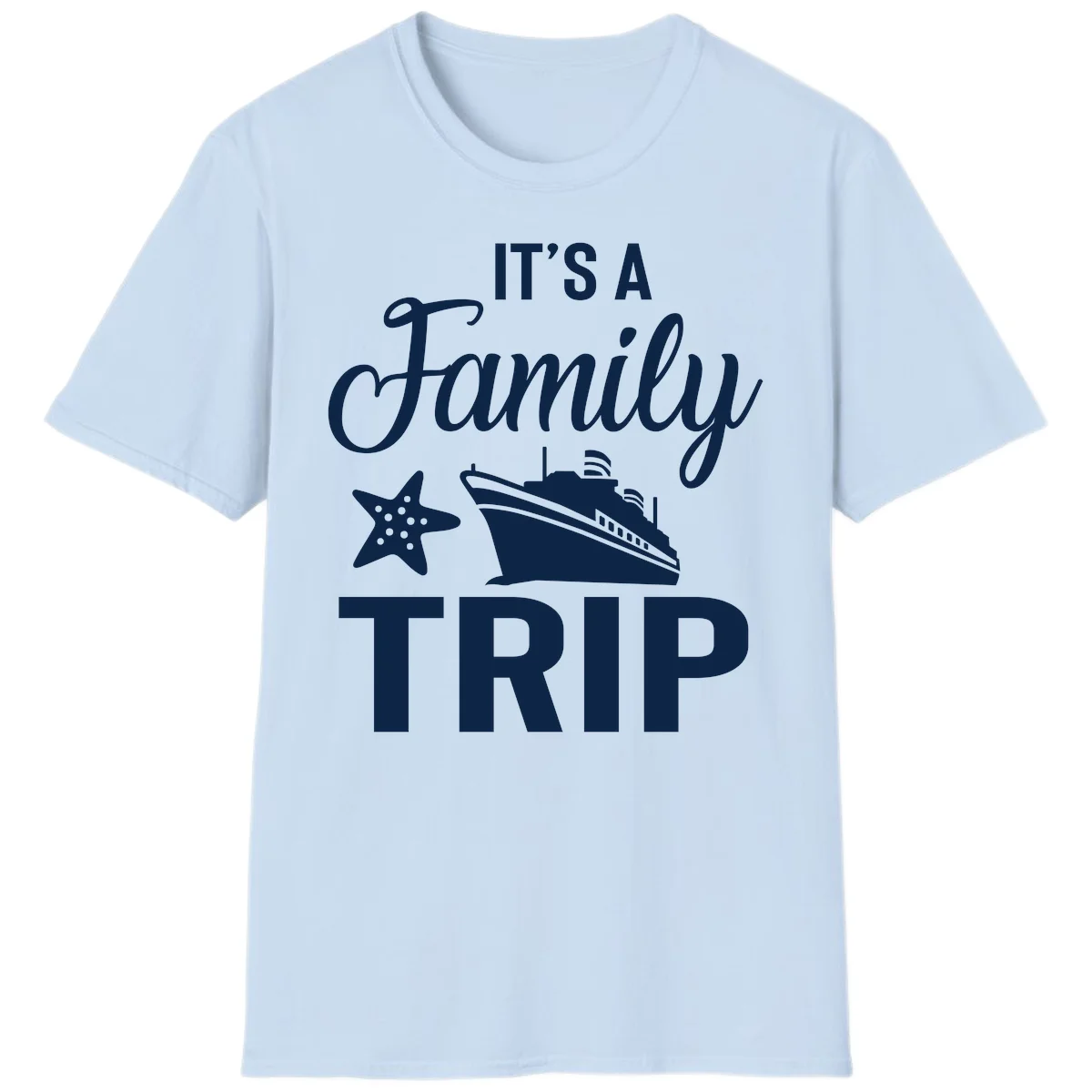 It's A Family Trip T-Shirt in Light Blue