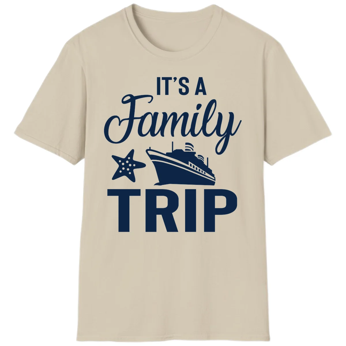 It's A Family Trip T-Shirt in Sand