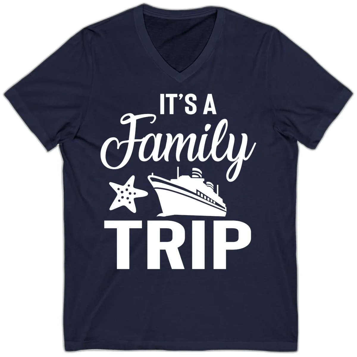 It's A Family Trip V-Neck in Navy