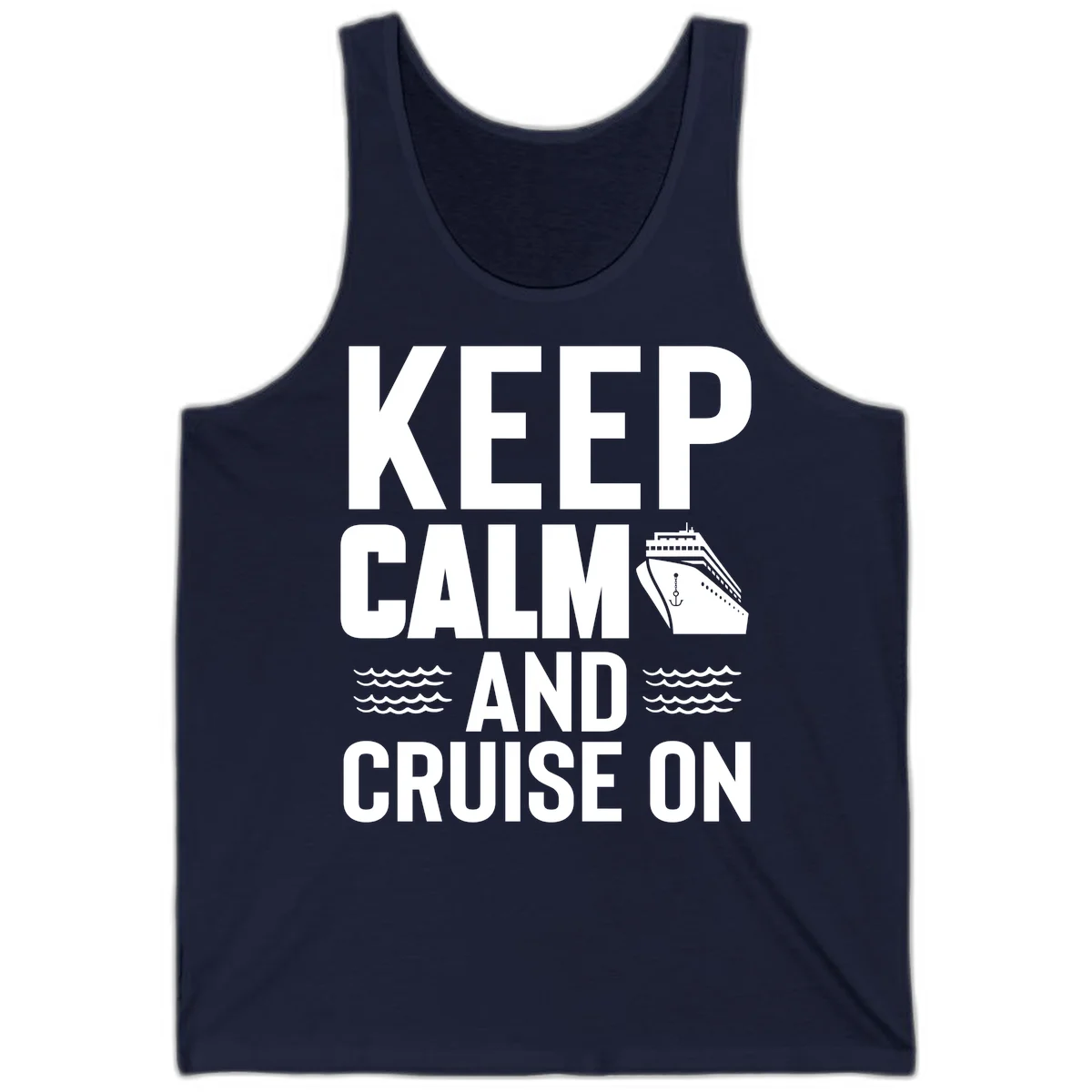 Keep Calm And Cruise On Tank Top in Navy