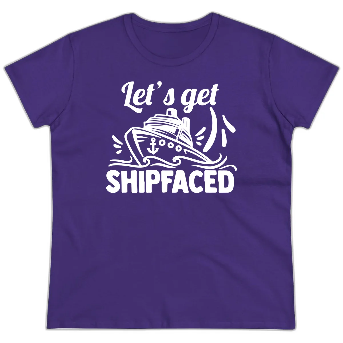 Let's Get Shipfaced Ladies Tee in Purple