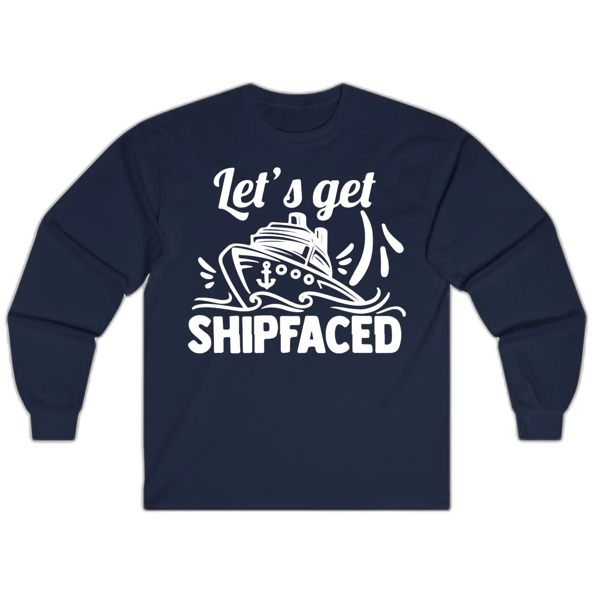 Let's Get Shipfaced Long Sleeve in Navy
