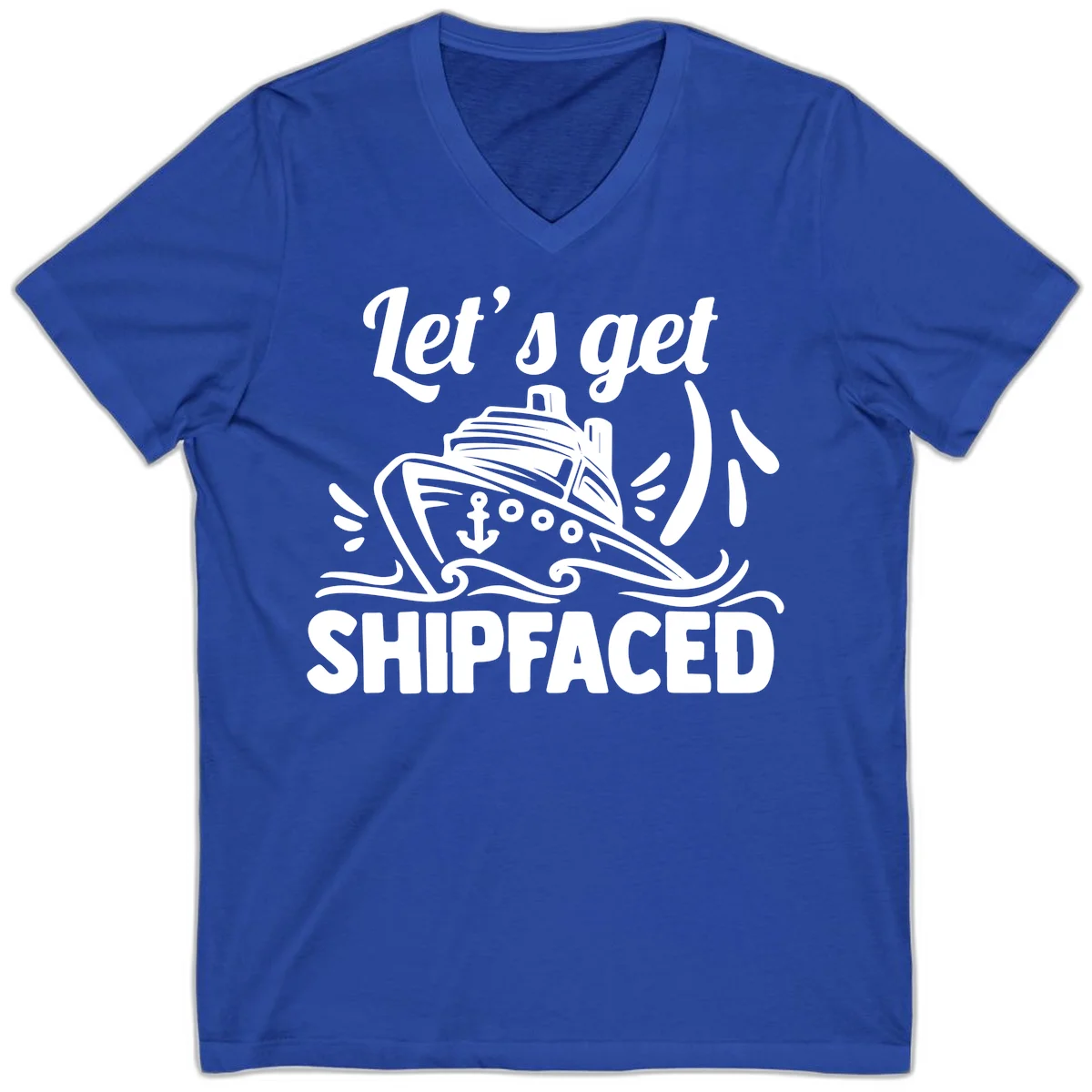 Let's Get Shipfaced V-Neck in True Royal