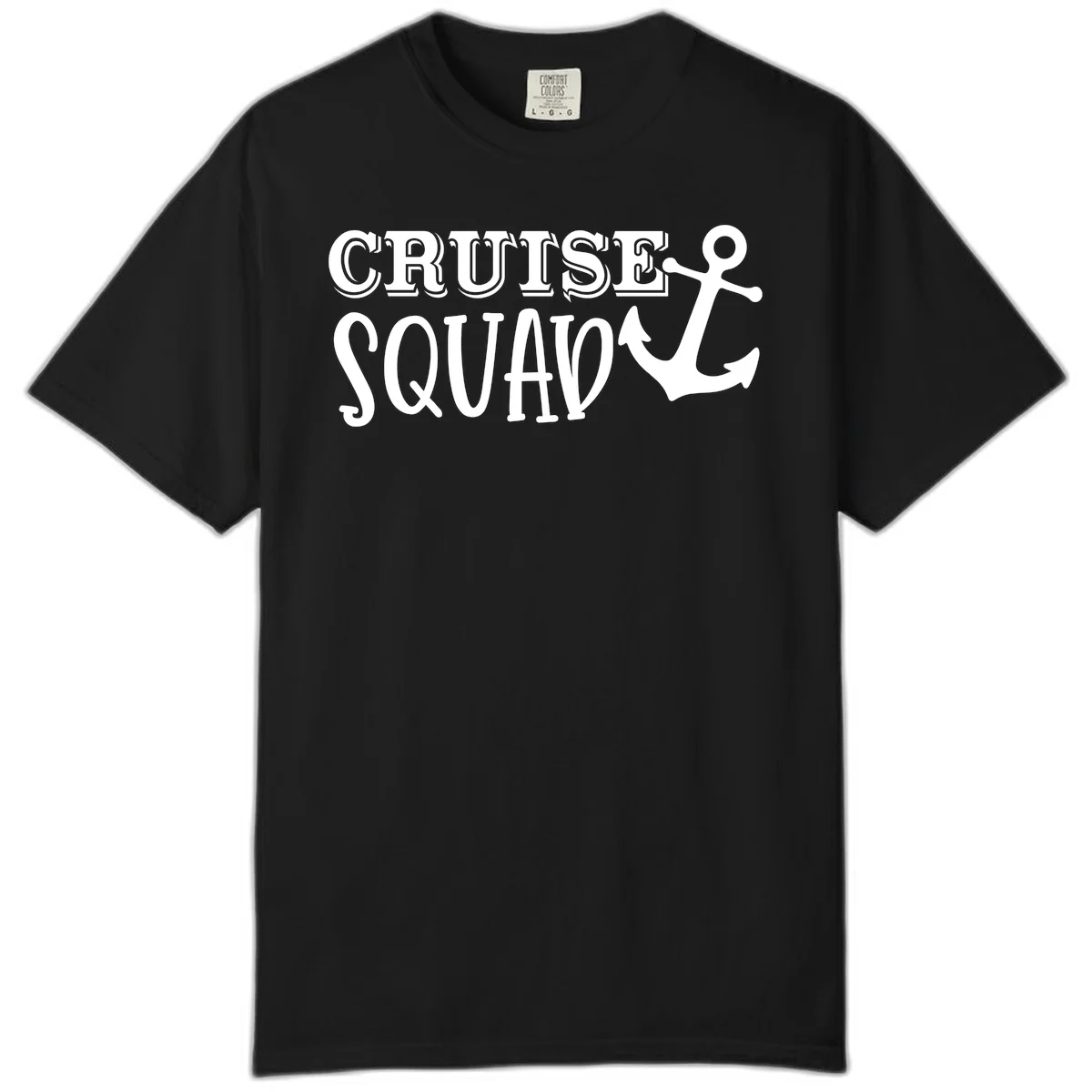 Cruise Squad Anchor Comfort Color T-Shirt in Black