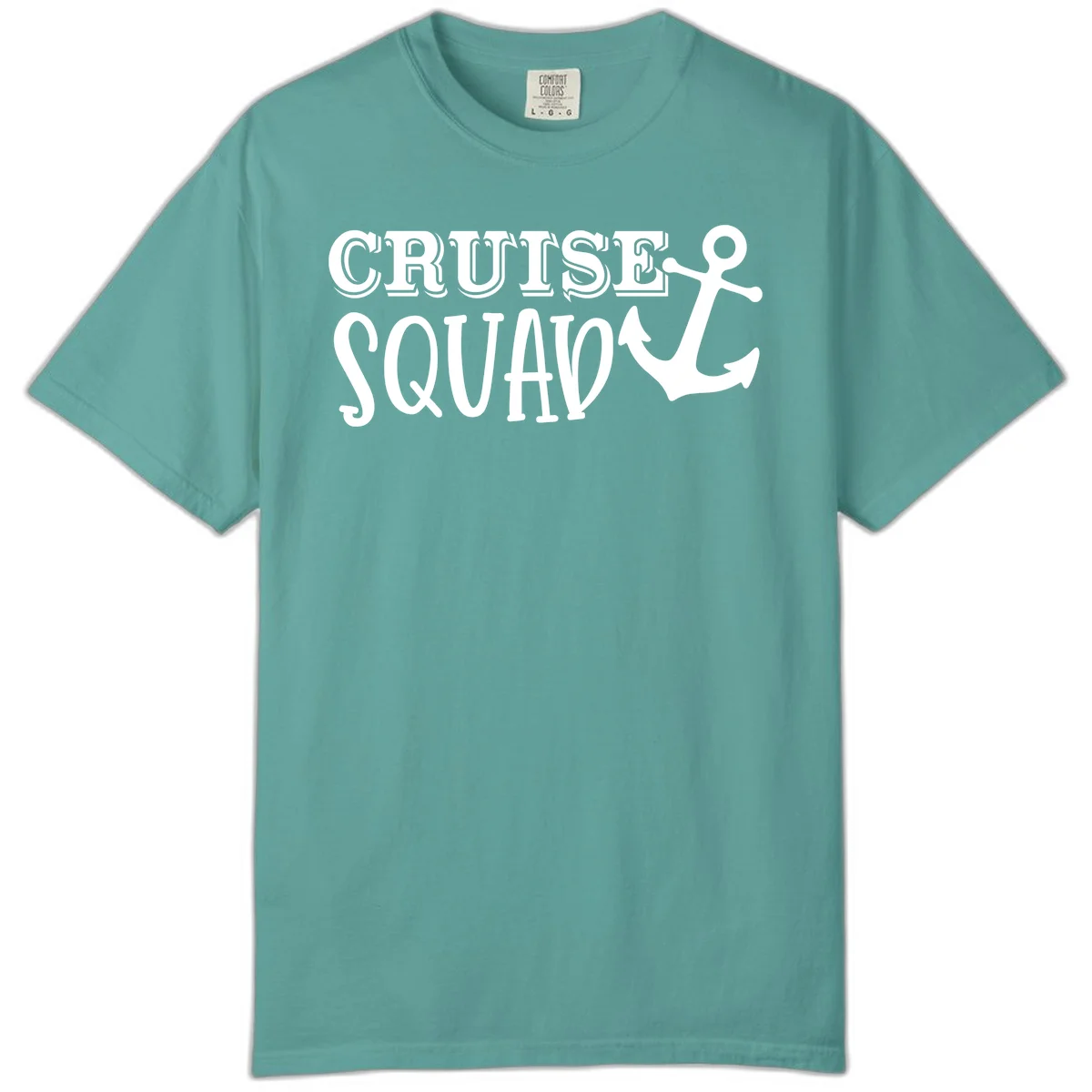 Cruise Squad Anchor Comfort Color T-Shirt in Seafoam