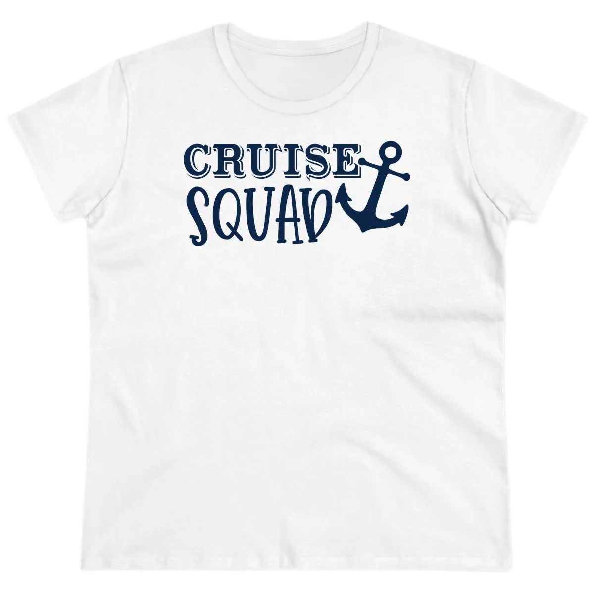 Cruise Squad Anchor Ladies Tee in White
