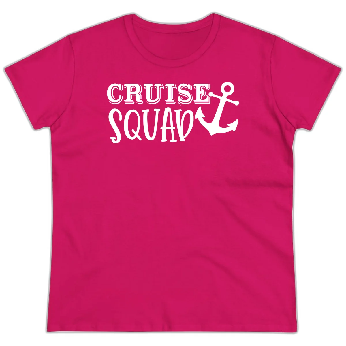 Cruise Squad Anchor Ladies Tee in Heliconia