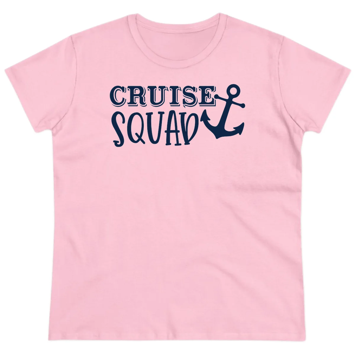 Cruise Squad Anchor Ladies Tee in Light Pink