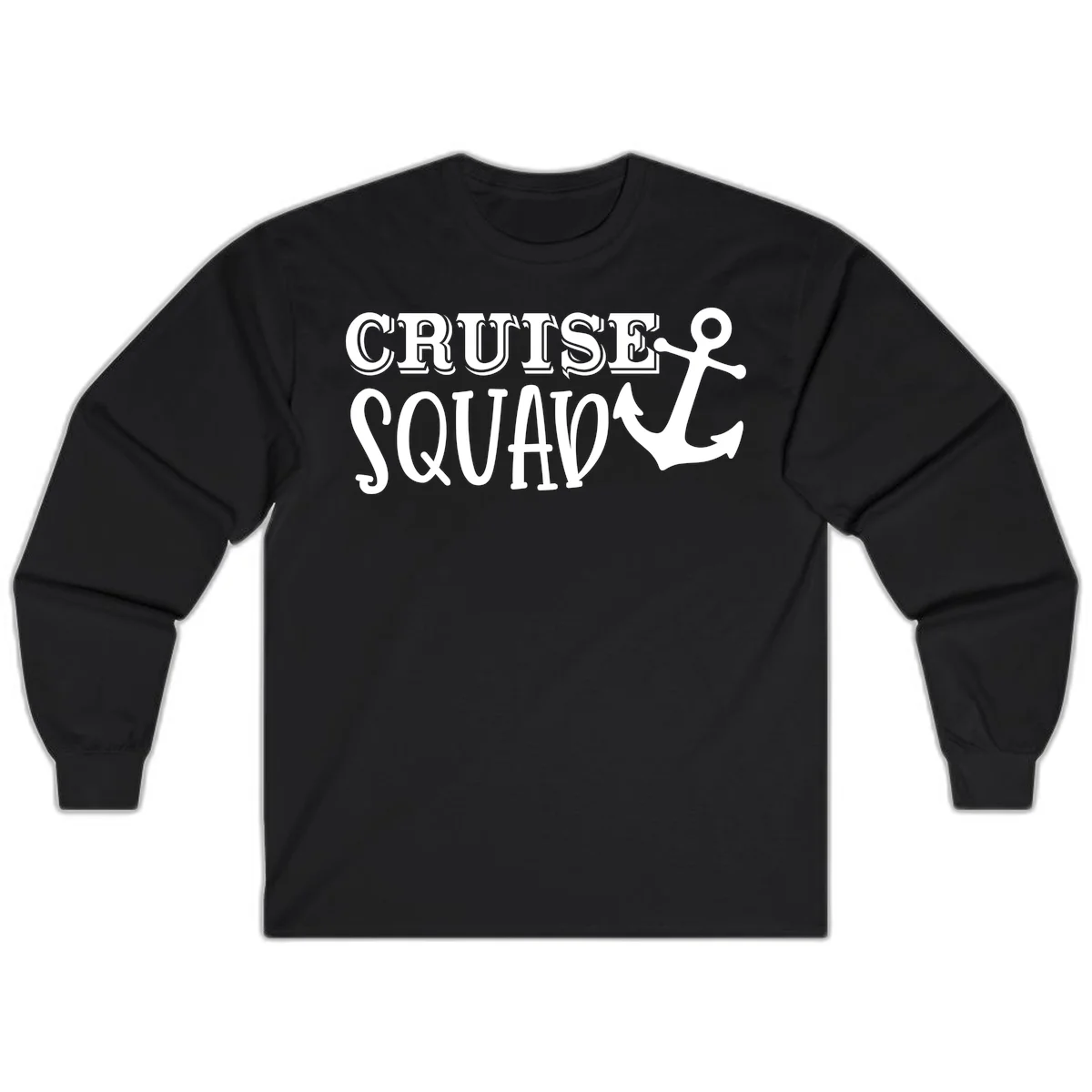 Cruise Squad Anchor Long Sleeve T-Shirt in Black