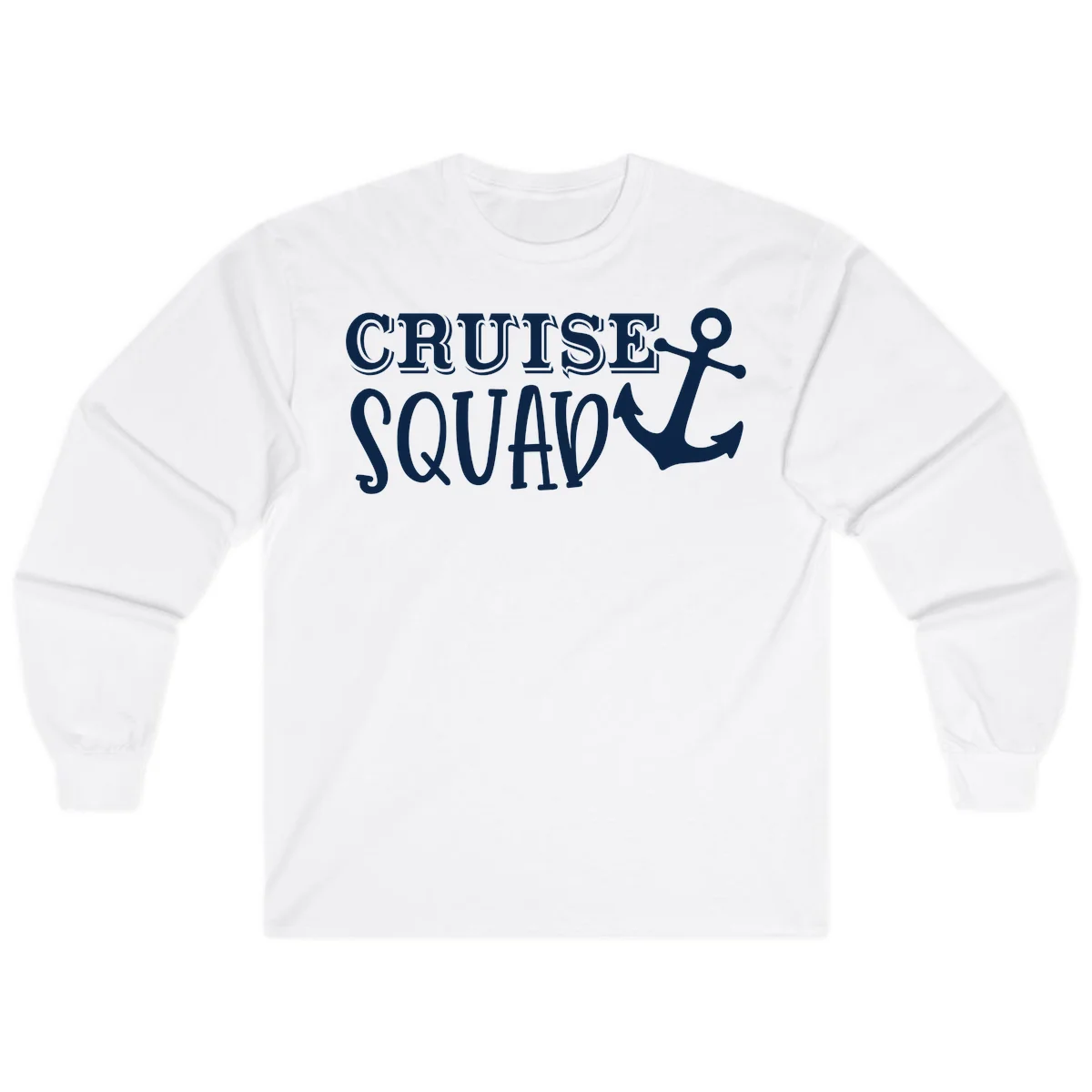 Cruise Squad Anchor Long Sleeve T-Shirt in White