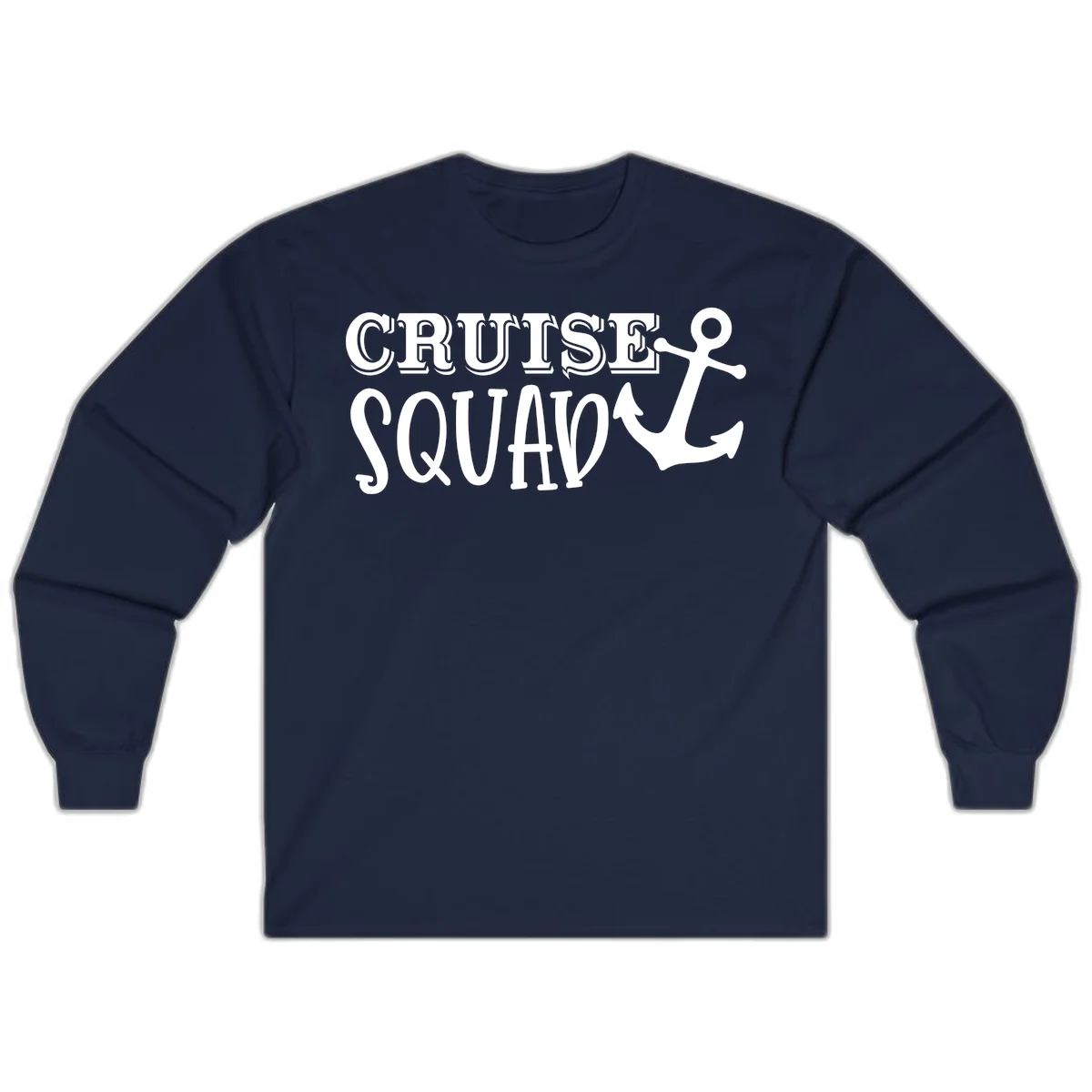 Cruise Squad Anchor Long Sleeve T-Shirt in Navy
