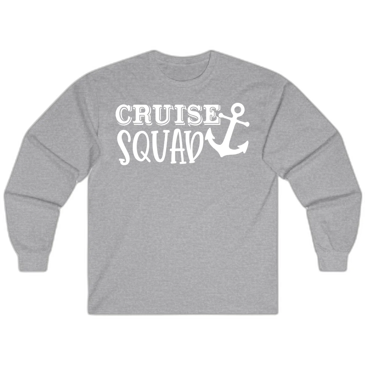 Cruise Squad Anchor Long Sleeve T-Shirt in Sport Grey