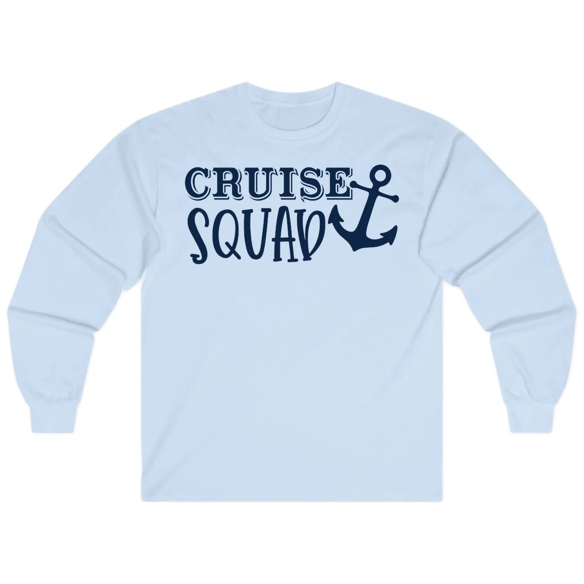 Cruise Squad Anchor Long Sleeve T-Shirt in Light Blue