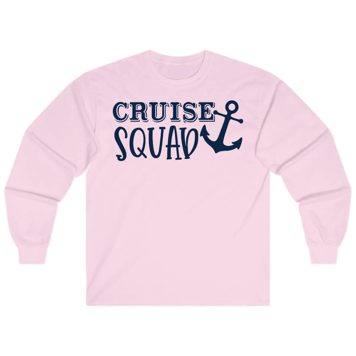 Cruise Squad Anchor Long Sleeve T-Shirt in Light Pink