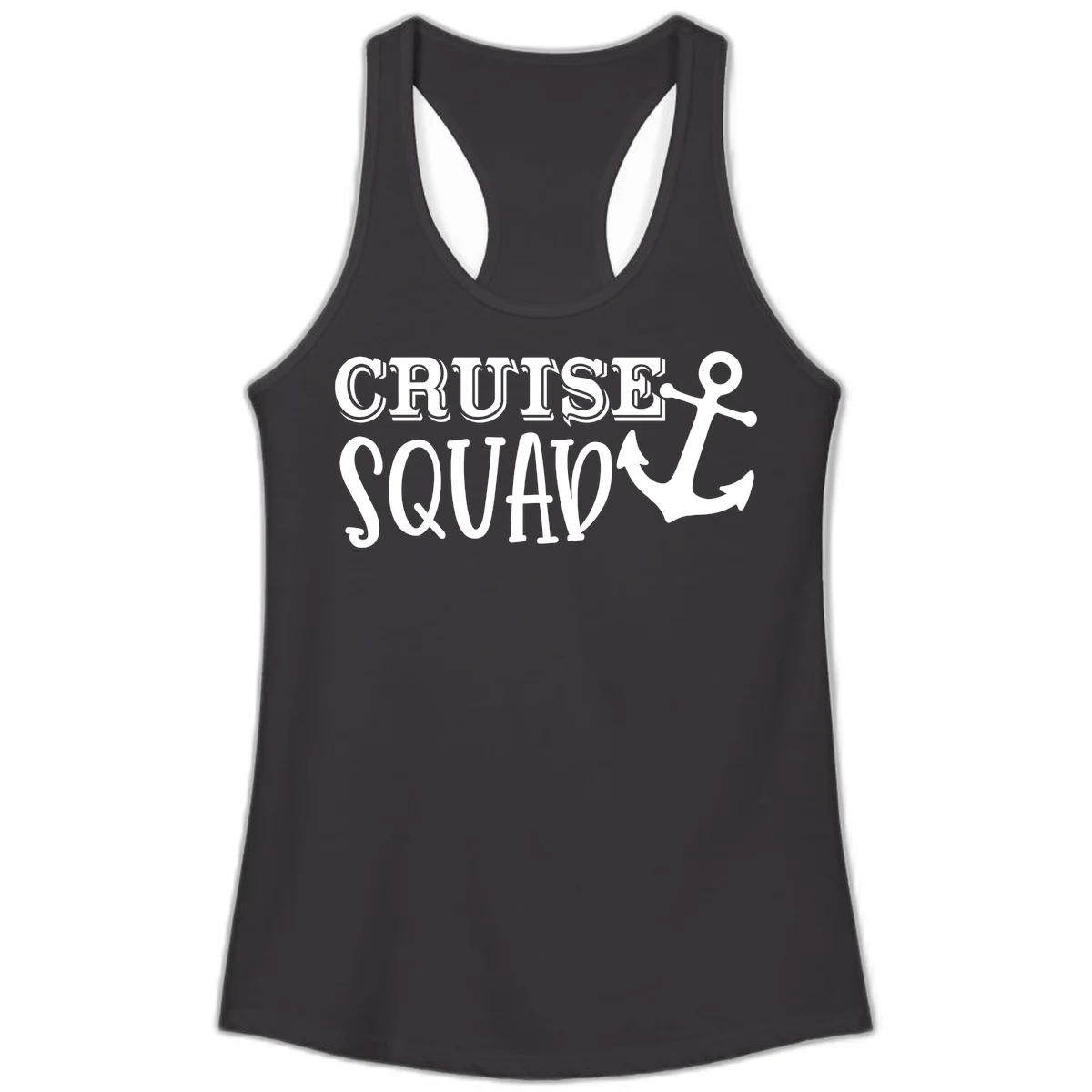 Cruise Squad Anchor Ladies Tank Top in Black