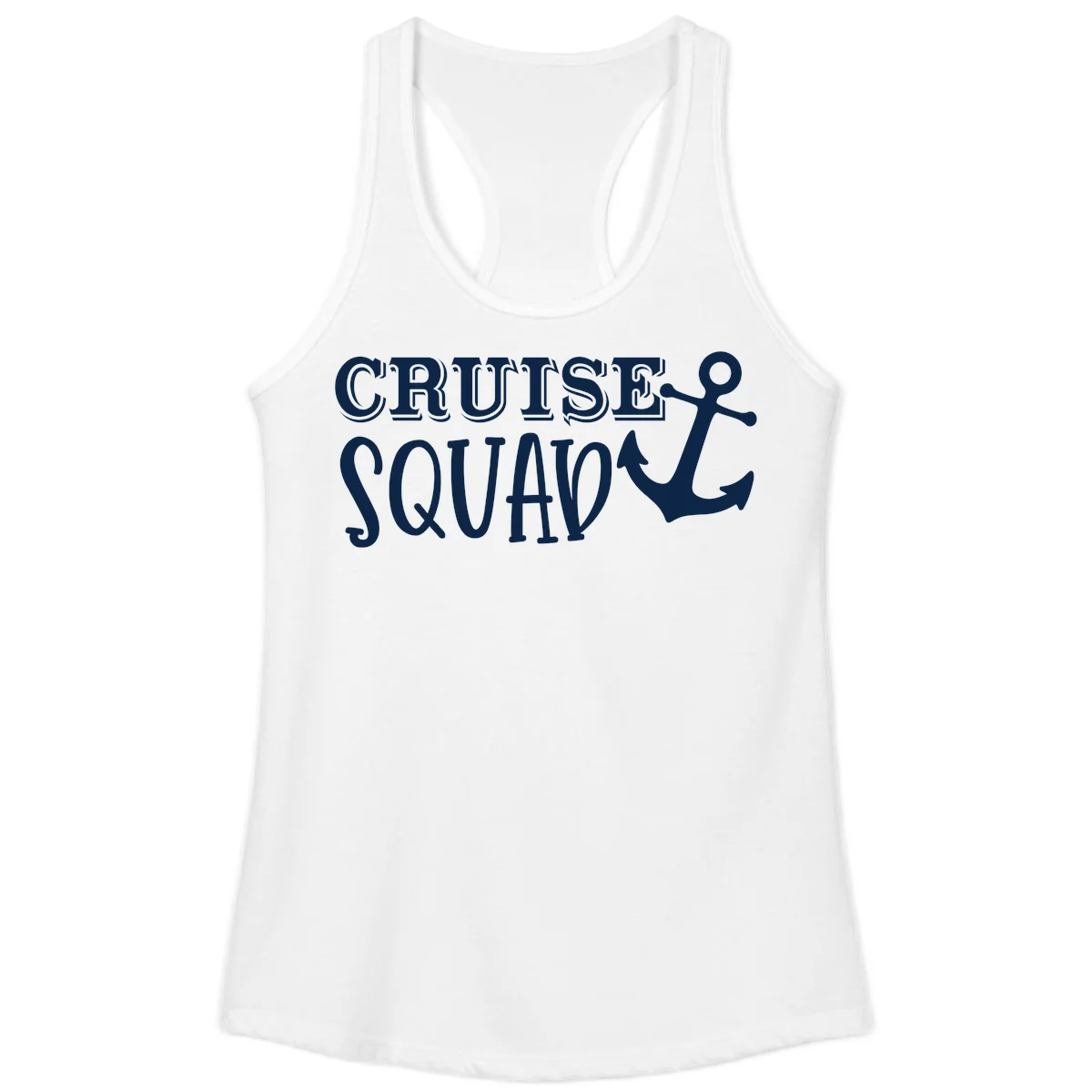 Cruise Squad Anchor Ladies Tank Top in White