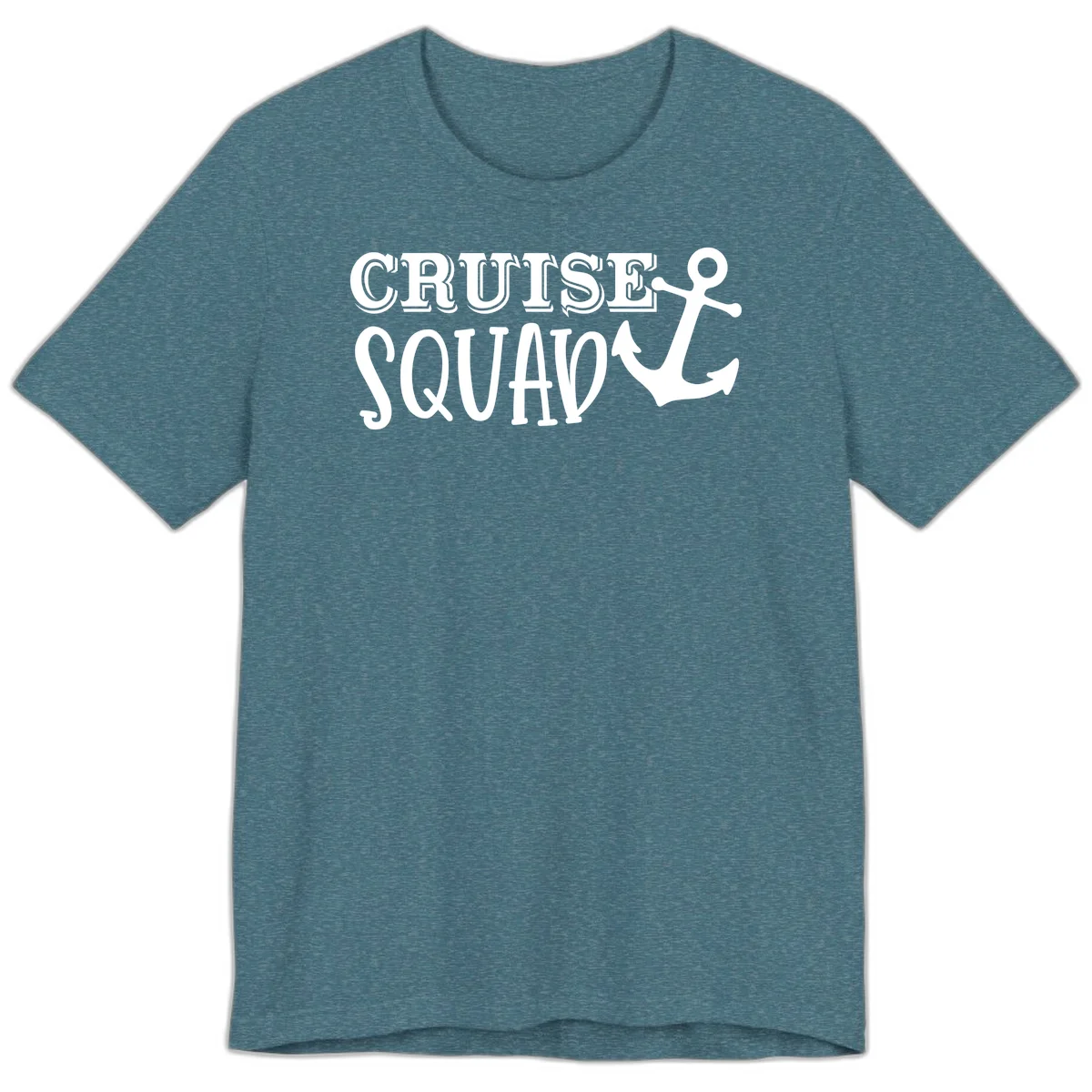 Cruise Squad Anchor Premium T-Shirt in Heather Deep Teal