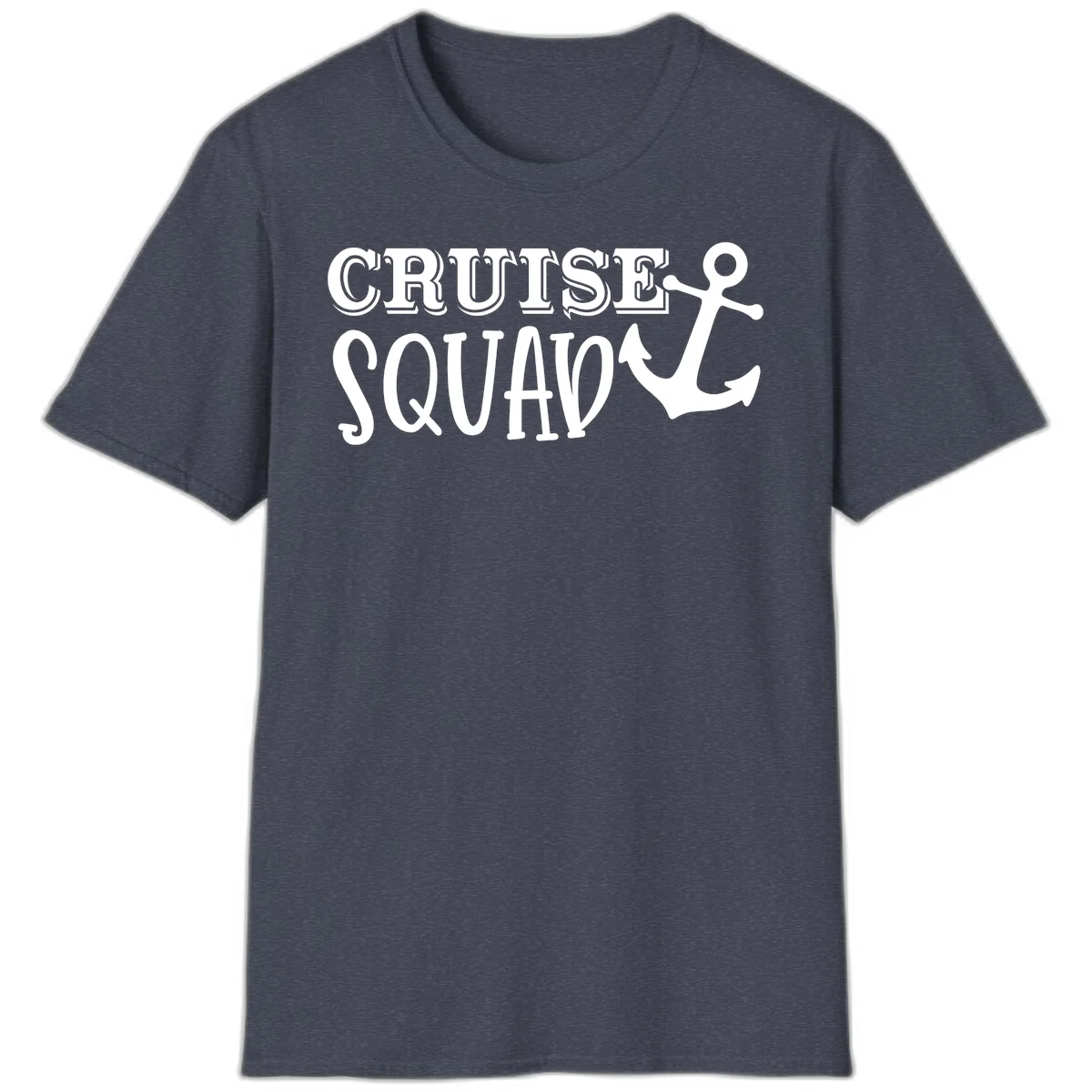 Cruise Squad Anchor T-Shirt in Heather Navy