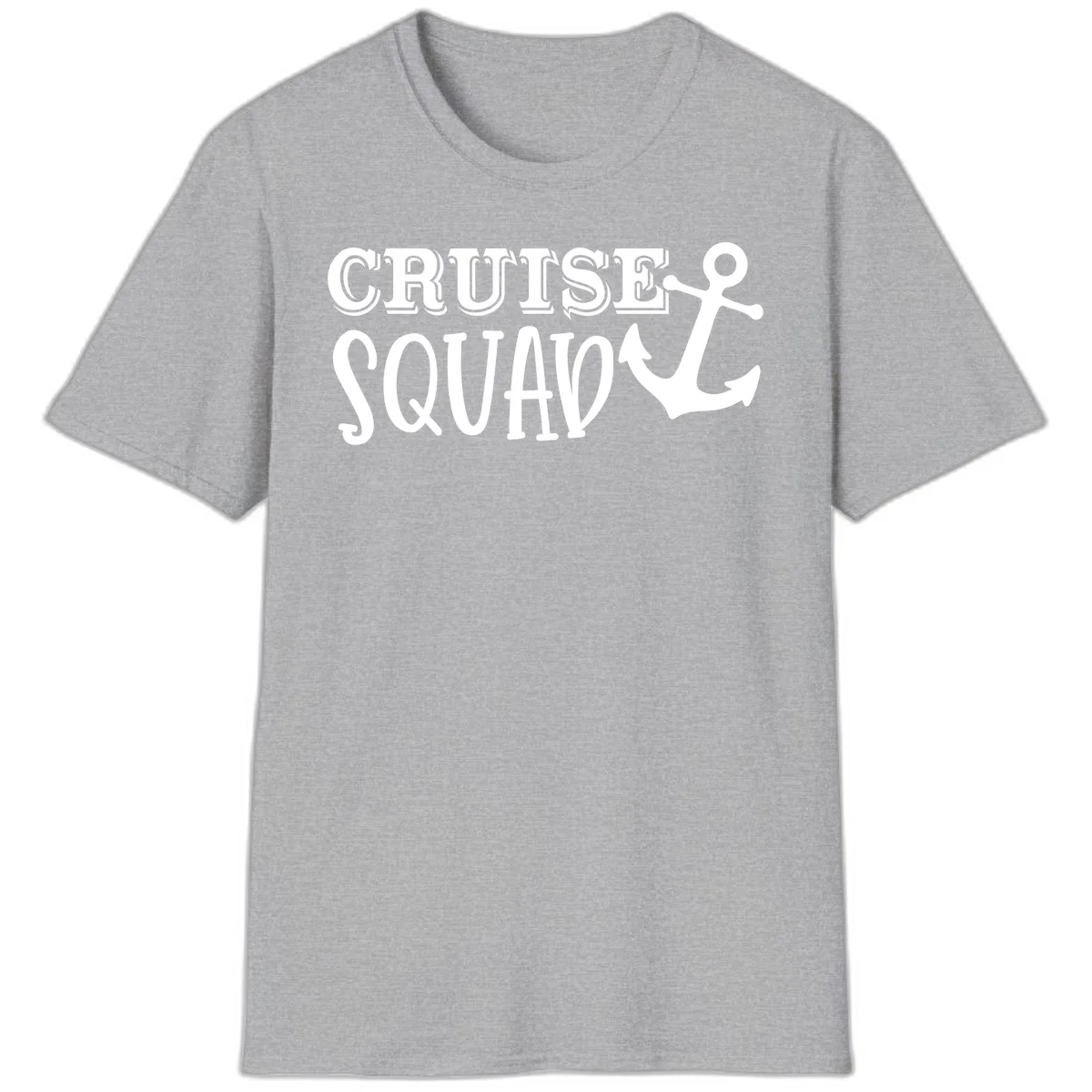 Cruise Squad Anchor T-Shirt in Sport Grey