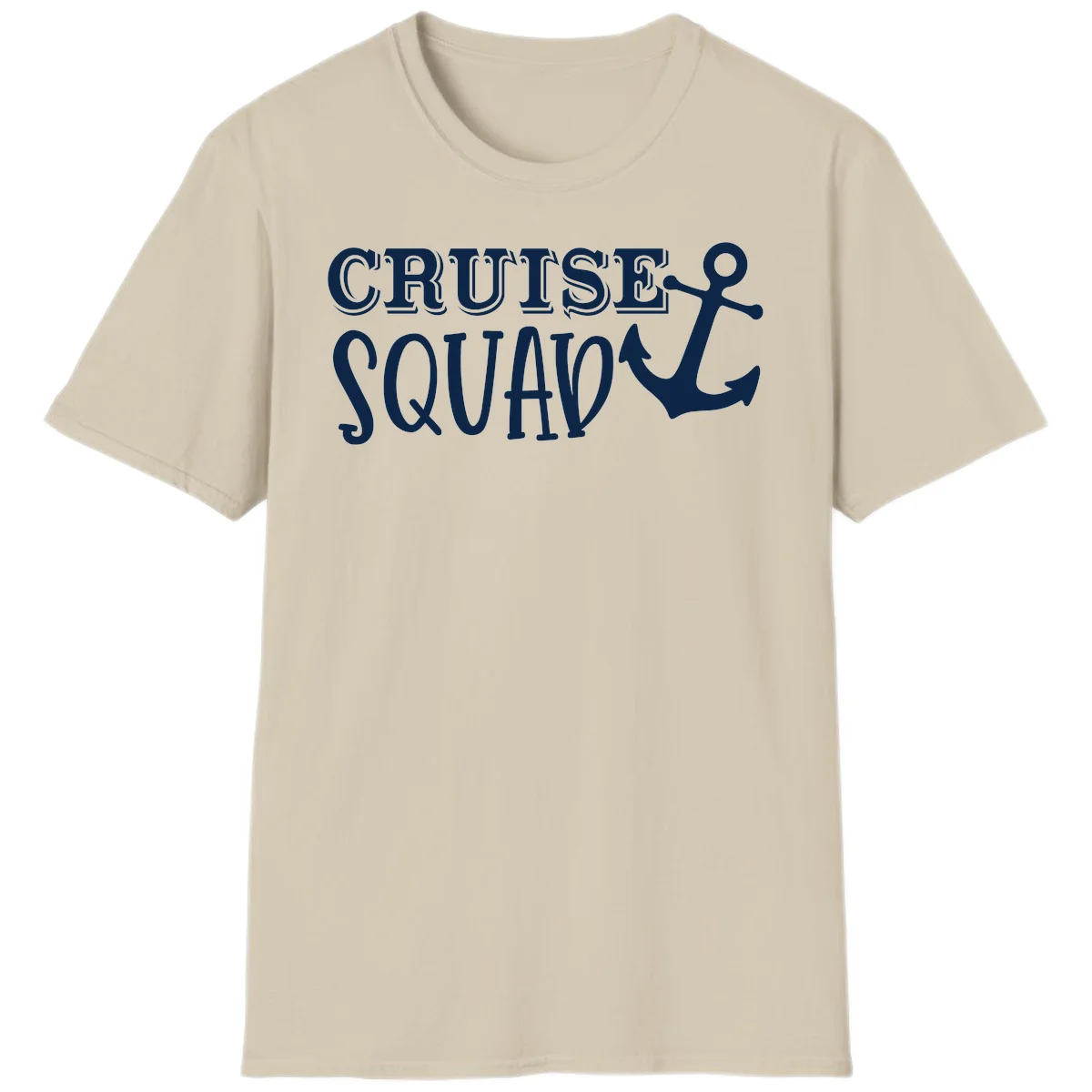 Cruise Squad Anchor T-Shirt in Sand